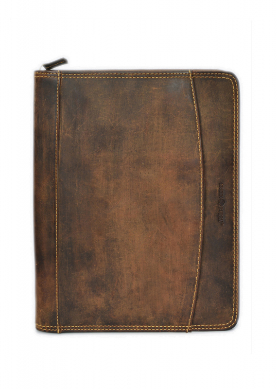 Vintage-Leder A4-Schreibmappe, braun